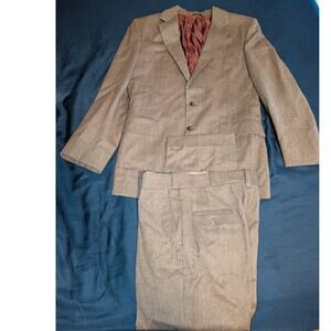 Vintage Men's Bespoke 2 Button Suit 42 Reg 32-30 Pants Wool